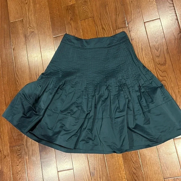 Reiss  teal high waisted pleated corset detail circle skirt Sz 2 - Picture 15 of 17